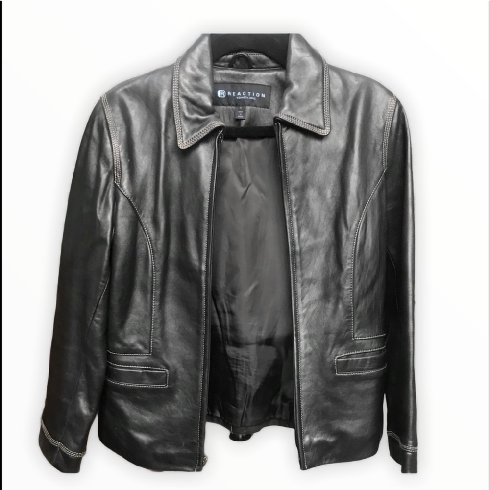 Kenneth Cole Reaction Genuine Black Leather Size S